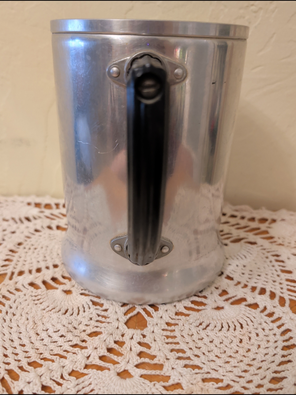 Vintage Silver Metal Coffee Percolator with Black Handle - Picture 8 of 16